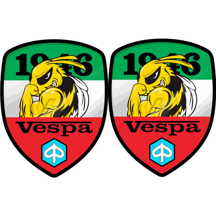 Piaggio Vespa Italia Logo Style 19 Stickers Decals 2x - DecalsHouse