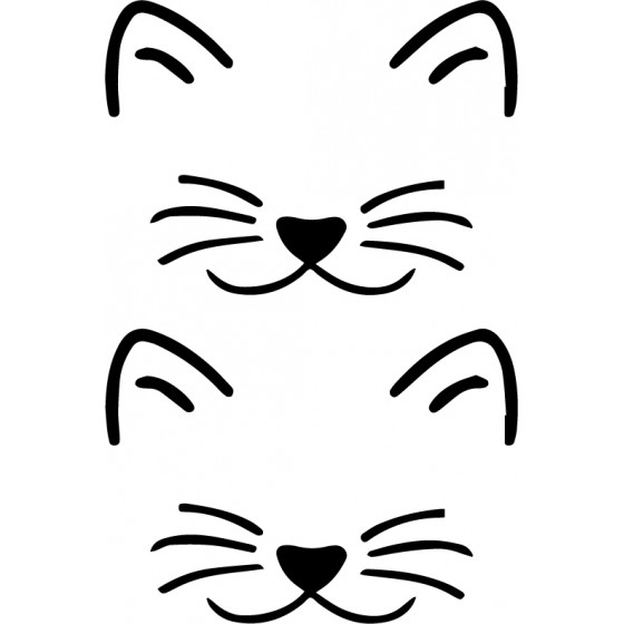 2x Cat Face Vinyl Stickers...