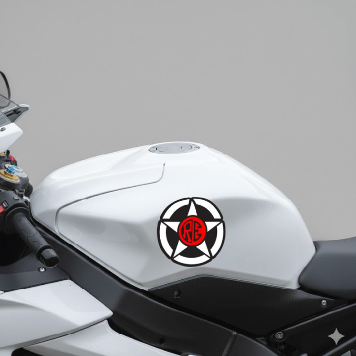 Royal Enfield Logo Army Star Stickers Decals 2x - DecalsHouse