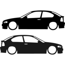 BMW E46 Compact Sticker – Slammed Three-Door Hatch