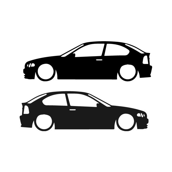 BMW E46 Compact Sticker – Slammed Three-Door Hatch