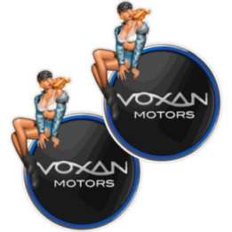 Voxan Logo Pin Up Girl Stickers Decals 2x - DecalsHouse