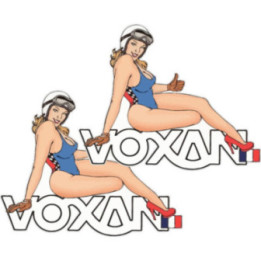 Voxan Logo Pin Up Girl Style 2 Stickers Decals 2x - DecalsHouse