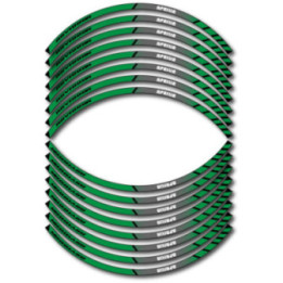 Aprilia Rsv 1000r Style 9 Green And Black Wheel Stripes Stickers Decals - DecalsHouse