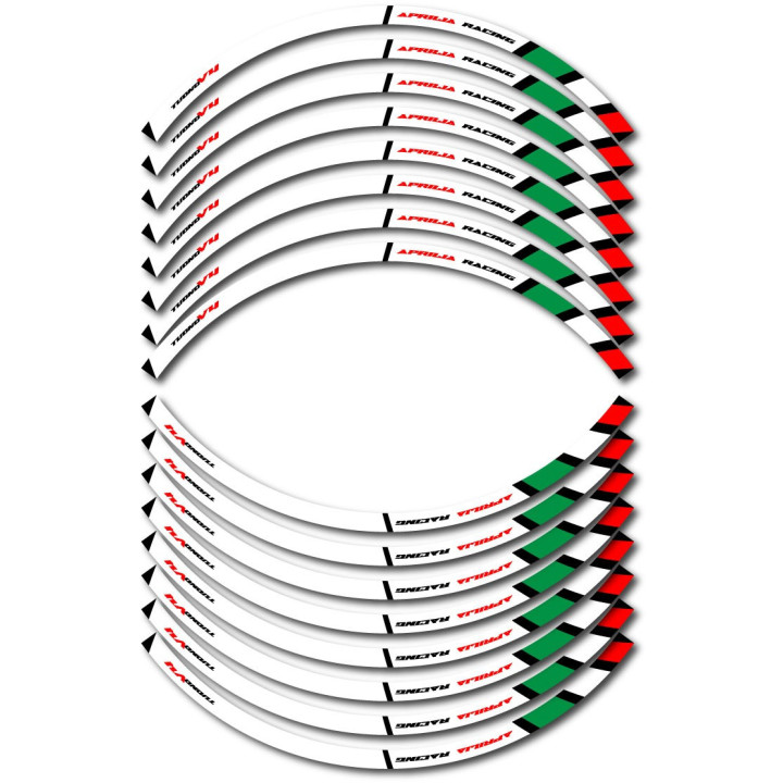 Aprilia Tuono V4 Wheel Stripes – White Tricolour Set