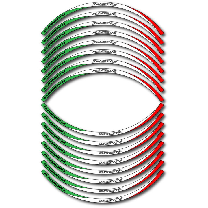 Aprilia Tuono V4 Rim Stripes – White & Green Racing