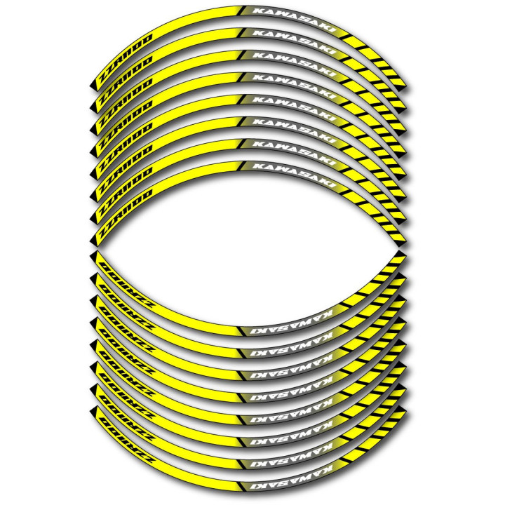 Kawasaki Zzr 1100 Style 12 Wheel Stripes Stickers Decals - DecalsHouse