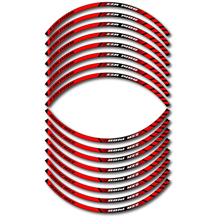 Kawasaki Zzr 1400 Style 2 Wheel Stripes Stickers Decals - DecalsHouse