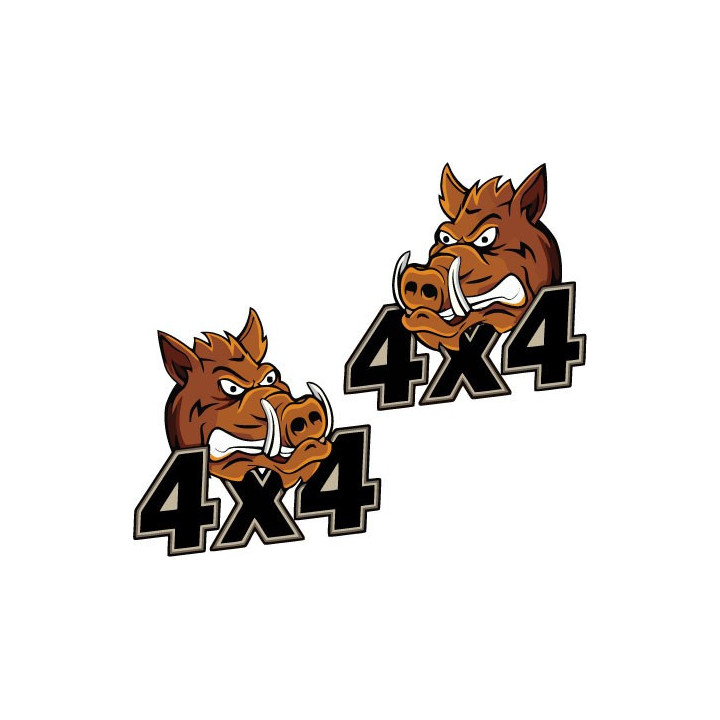2x 4x4 Boar Stickers Decals - DecalsHouse
