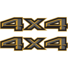 2x 4x4 Yellow And Grey Stickers Decals - DecalsHouse