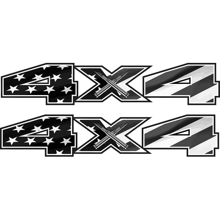2x American Flag 4x4 Style 2 Stickers Decals - DecalsHouse