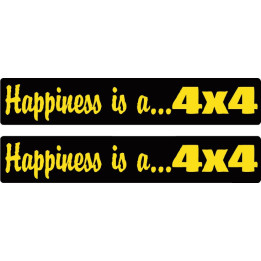 2x Happiness Is A 4x4 4wd Stickers Decals - DecalsHouse
