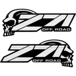 2x Z71 4x4 Road Off Skull 4wd Stickers Decals - DecalsHouse