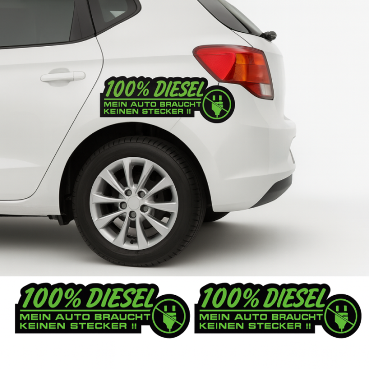 2x 100 Percent Diesel Stickers Decals - DecalsHouse