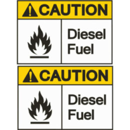 2x Caution Diesel Fuel Stickers Decals - DecalsHouse