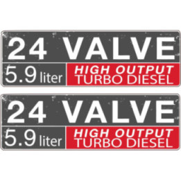 2x Diesel 24 Valve Turbo Stickers Decals - DecalsHouse