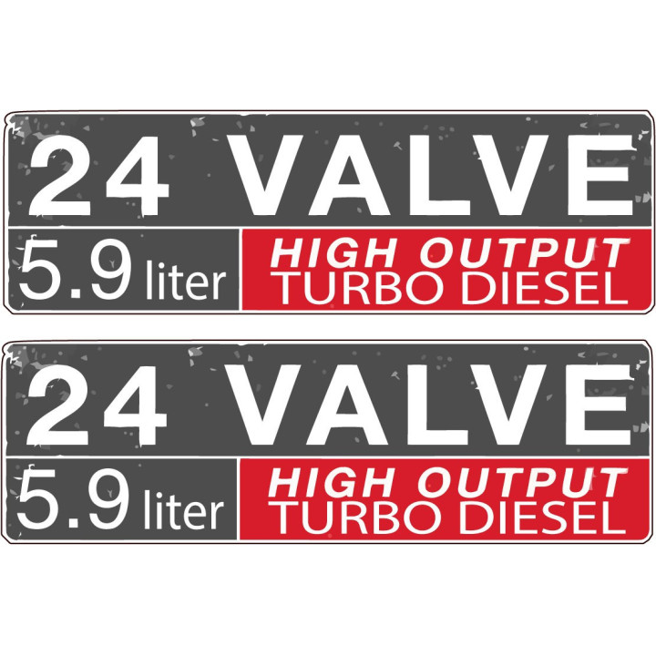 2x Diesel 24 Valve Turbo Stickers Decals - DecalsHouse