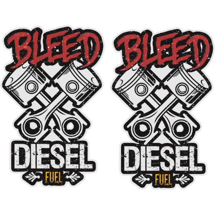 2x Diesel Bleed Stickers Decals - DecalsHouse
