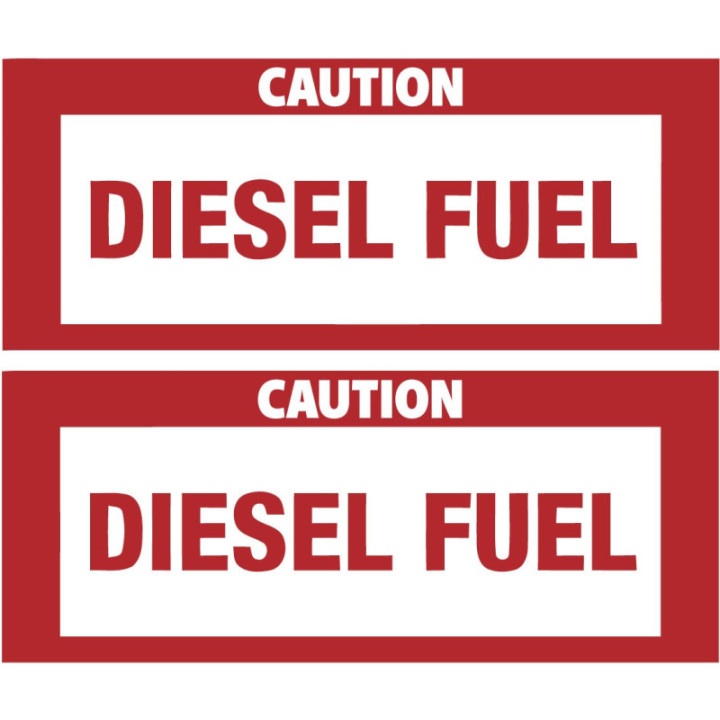 2x Diesel Caution Stickers Decals - DecalsHouse