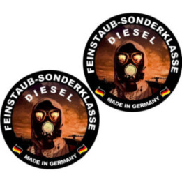 2x Diesel Environmental Funny Round Stickers Decals - DecalsHouse