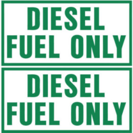 2x Diesel Fuel Only Green Stickers Decals - DecalsHouse