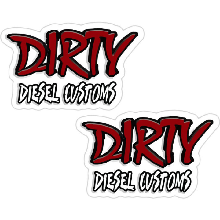 2x Dirty Diesel Customs Stickers Decals - DecalsHouse