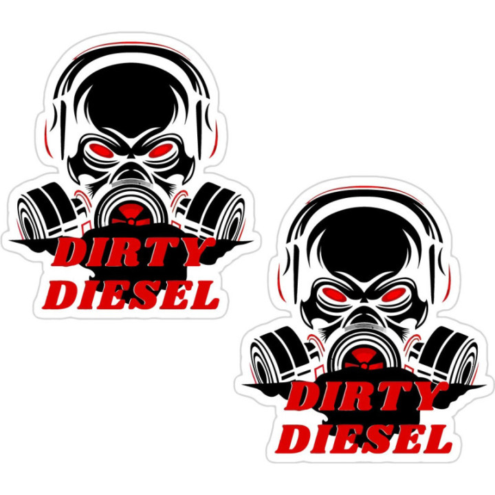 2x Dirty Diesel Gas Mask Stickers Decals - DecalsHouse