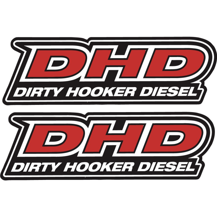 2x Dirty Diesel Hooker Dhd Stickers Decals - DecalsHouse