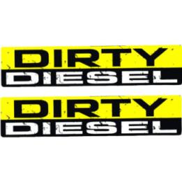 2x Dirty Diesel Yellow Stickers Decals - DecalsHouse