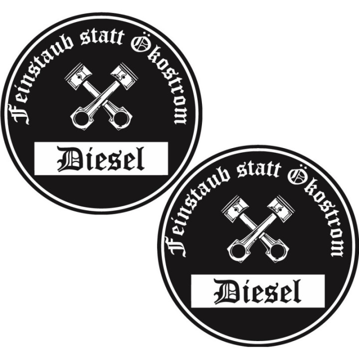 Feinstaub statt Ökostrom Diesel Stickers (2-Pack)