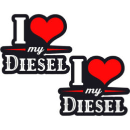 I Love My Diesel Stickers – Truck Van Car Decals (2-Pack)