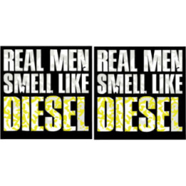 Real Men Smell Like Diesel Stickers – Trucker Decals (2-Pack)