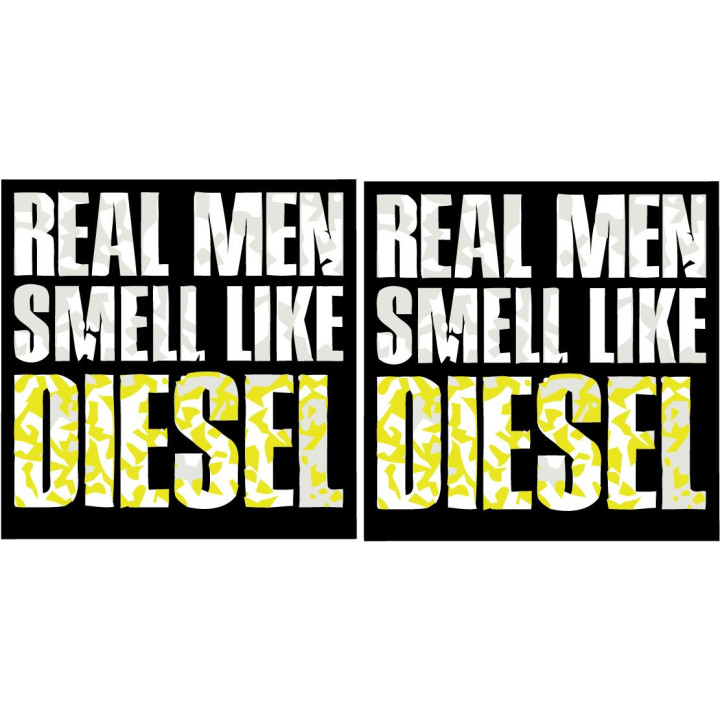 Real Men Smell Like Diesel Stickers – Trucker Decals (2-Pack)