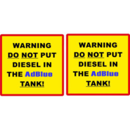 2x Warning Do Not Put Diesel In The Adblue Tank Stickers Decals - DecalsHouse
