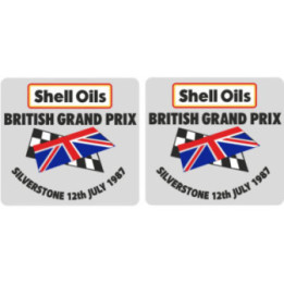 2x 1987 Shell Oils British Grand Prix Stickers Decals - DecalsHouse