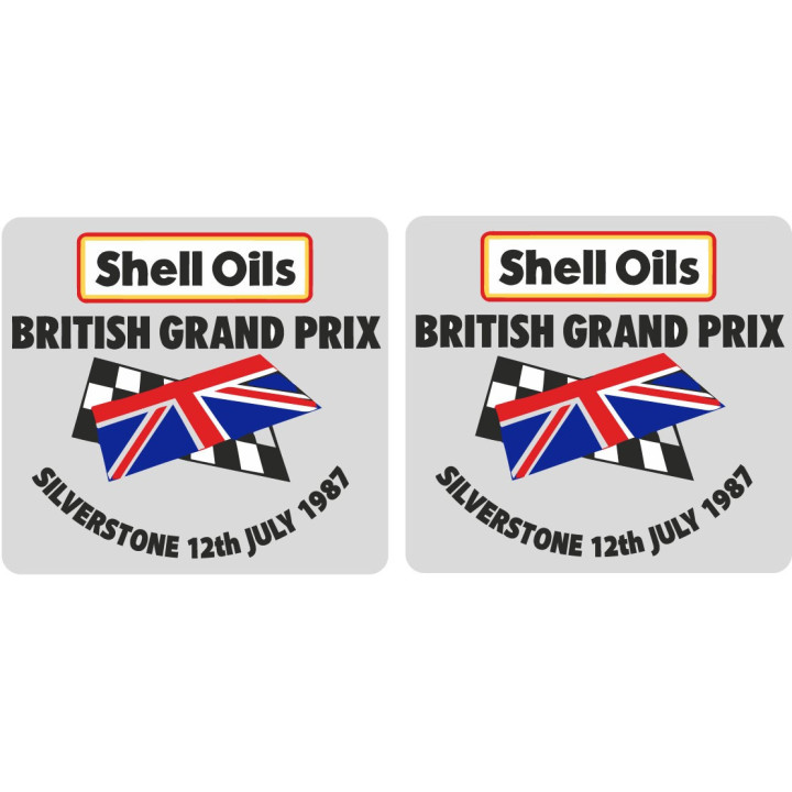 2x 1987 Shell Oils British Grand Prix Stickers Decals - DecalsHouse