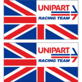 2x British Leyland Unipart Racing Team Stickers Decals - DecalsHouse