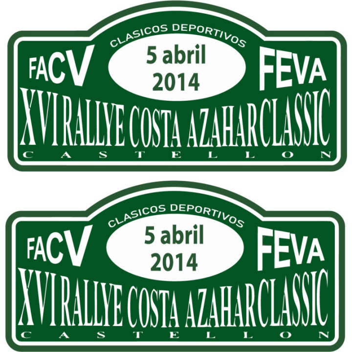 2x Costa Azahar Classic Rally Stickers Decals - DecalsHouse