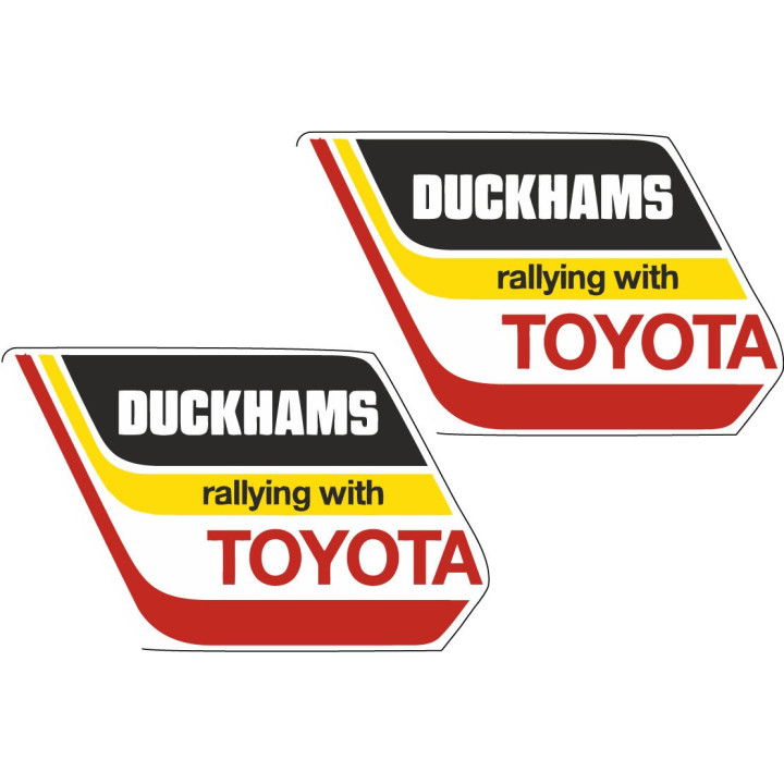 2x Duckhams Rallying With Toyota Stickers Decals - DecalsHouse