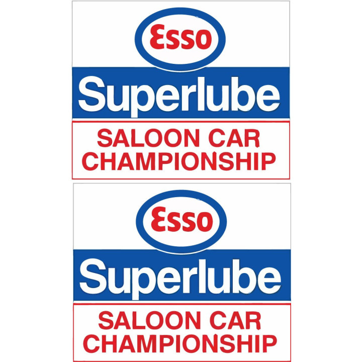 2x Esso Superlube Saloon Car Championship Stickers Decals - DecalsHouse