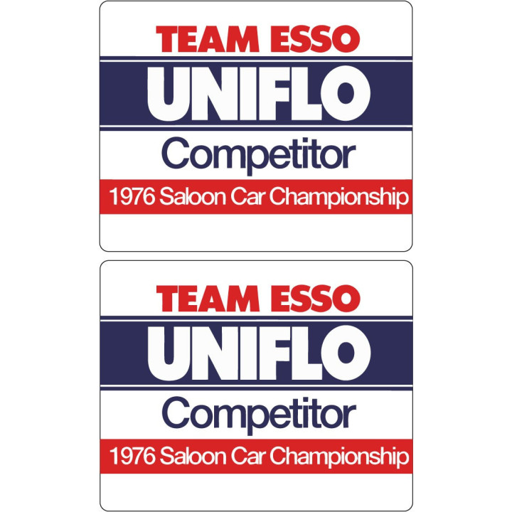 2x Esso Team Saloon Car Championship Stickers Decals - DecalsHouse