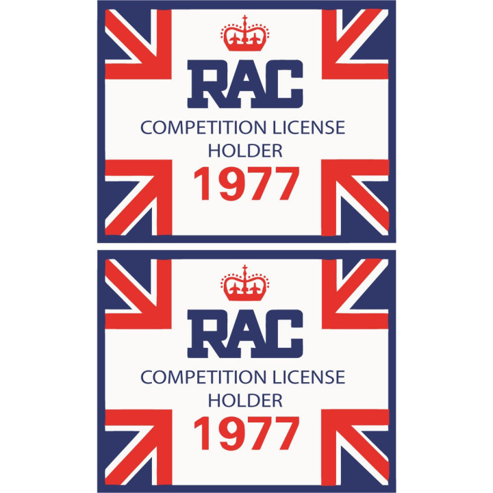 2x Lombard Rac Competition Licence Stickers Decals - DecalsHouse