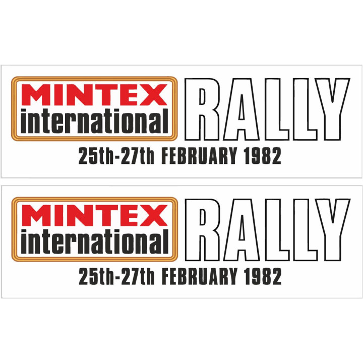 2x Mintex International Rally 1982 Stickers Decals - DecalsHouse