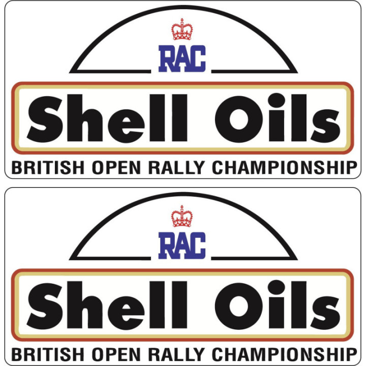 2x Rac British Open Shell Oil Door Stickers Decals - DecalsHouse