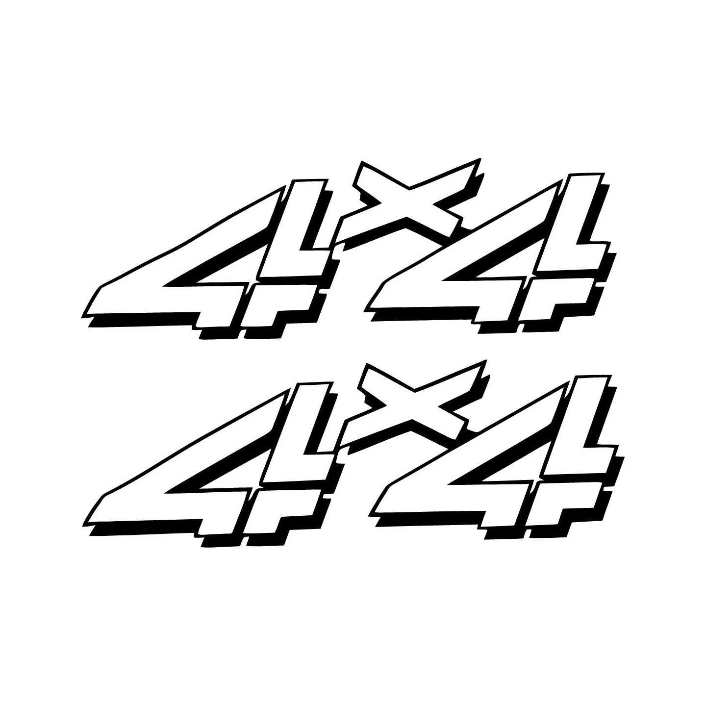 2x 4x4 Off Road 4wd Die Cut Style 6 Stickers Decals - DecalsHouse
