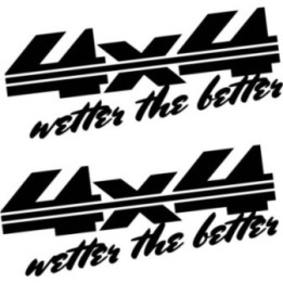 2x 4x4 The Wetter The Better 4x4 4wd Offroad Funny Die Cut Stickers Decals - DecalsHouse