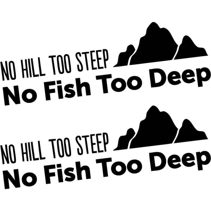 2x No Hill No Fish 4x4 4wd Off Road Die Cut Stickers Decals - DecalsHouse