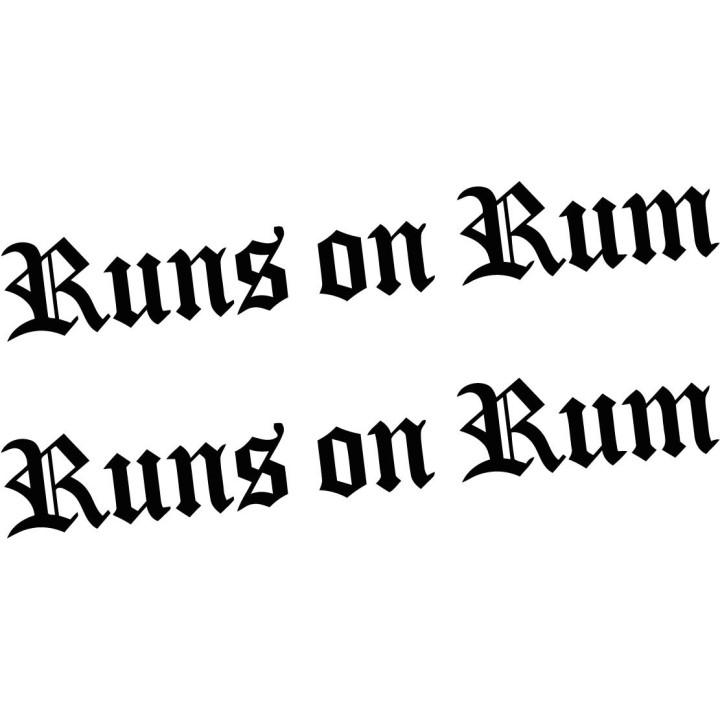 2x Runs On Rum 4x4 4wd Funny Die Cut Stickers Decals - DecalsHouse