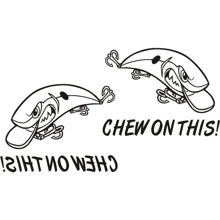 Chew On This Fishing 29 Die Cut Decals Stickers - DecalsHouse