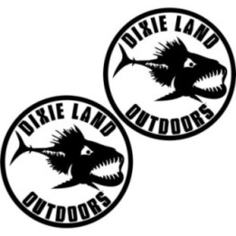 Dixie Land Outdoors Bass 23 Fishing Die Cut Decals Stickers - DecalsHouse